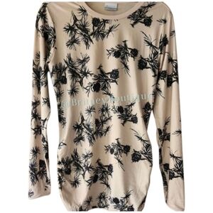 NWOT | Columbia | Long Sleeve Top - Black Floral on Cream